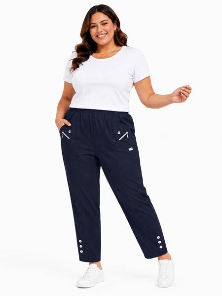 Immagine di STRETCH TROUSER WITH ELASTIC WAIST - COTTON